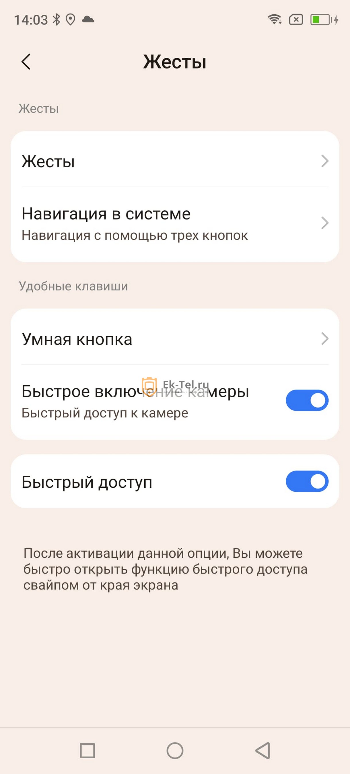 Настройки жестов на смартфоне Blackview BV9300